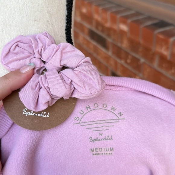 Splendid Women's Sundown Ashley Pullover Cropped Sweatshirt in Bubble Gum Medium - Picture 6 of 7